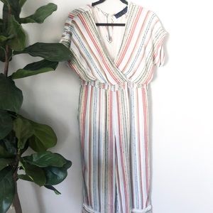 Francecsca’s  Striped Multicolor Blue Rain Romper